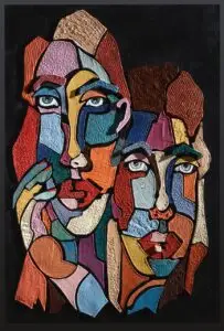 Life's Connections Glazed Clay on Canvas